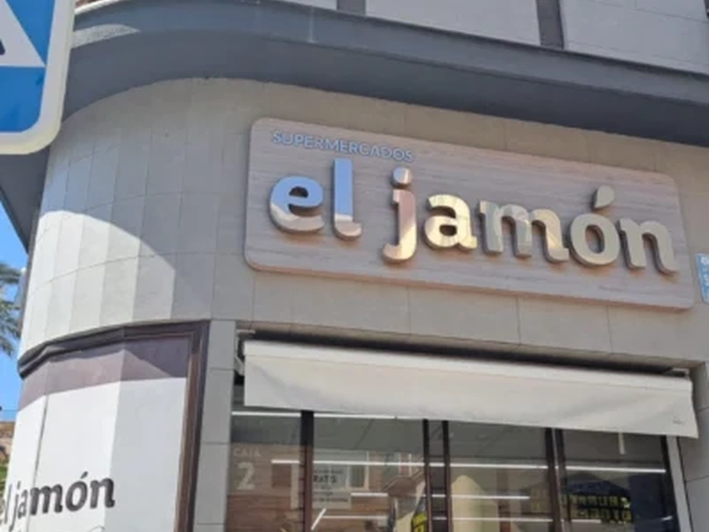 Letras de latón para Supermercado el Jamón